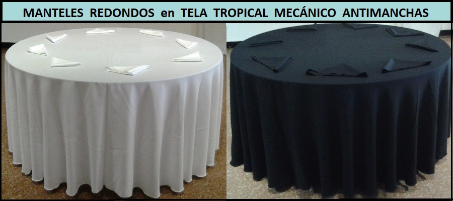 manteles redondos para eventos en tela antimancha